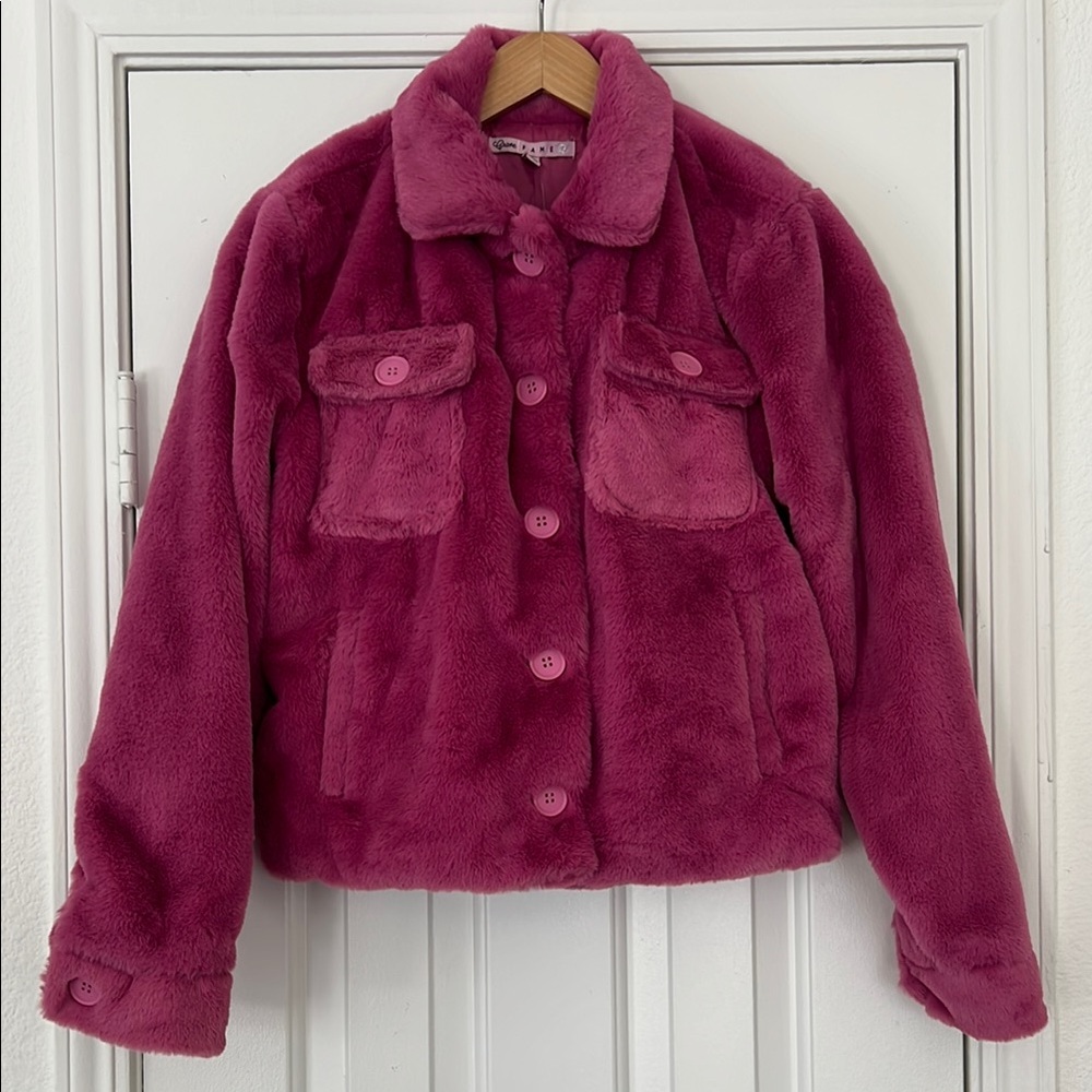 Crave Fame Plush Pink Junior Jacket